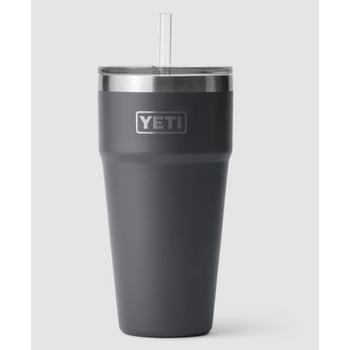 Yeti Rambler 769mL Stackable Pint w/Straw Lid. Charcoal