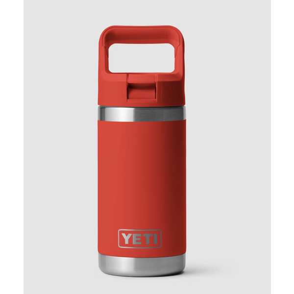 Yeti Rambler Jr 355mL Kids Water Bottle w/Color Match Straw Cap. Canyon Red