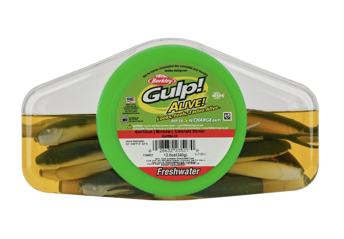 Gulp Alive Minnow 4 Emerald Shiner 12oz - Gagnon Sporting Goods
