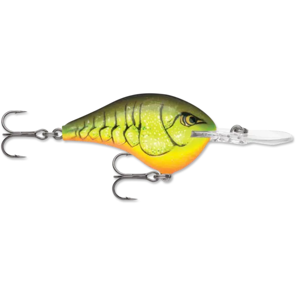 Rapala DT 14 Chartreuse Rootbeer Crawdad 2-3/4"