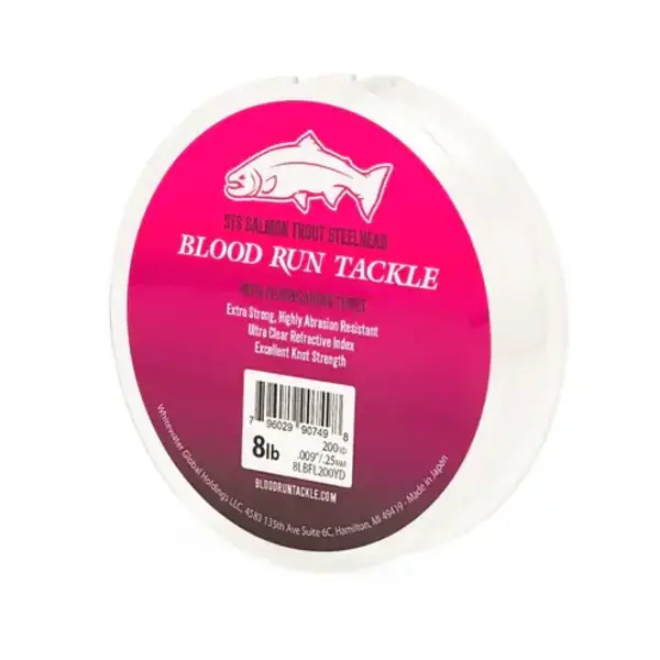 Blood Run STS Salmon Trout Steelhead Fluorocarbon Leader. 10lb 200yd