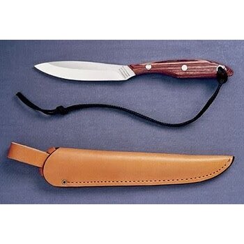 Grohmann R2S #2 Trout & Bird Knife Leather Sheath with Rosewood Handle