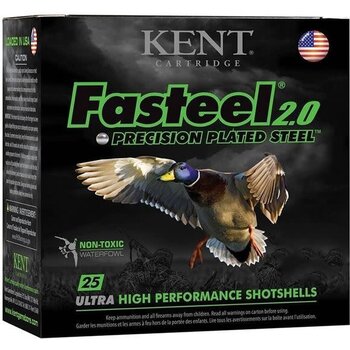 Kent Fasteel 2.0 Precision Plated Steel Waterfowl Ammo, 12ga 3" 1-1/4oz #1 1500fps 25rds