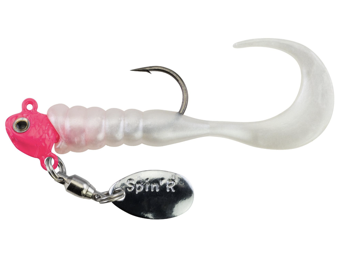 Johnson Crappie Buster Spin'R Grub 1/16oz Pink Pearl - Gagnon Sporting Goods