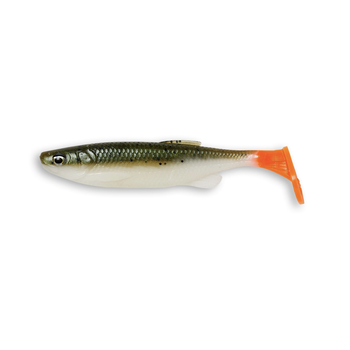 Savage Gear Fat T-Tail Minnow 4" Olive Hot Orange 5-pk