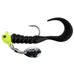 Johnson Crappie Buster Spin'R Grub 1/16oz Chartreuse Black