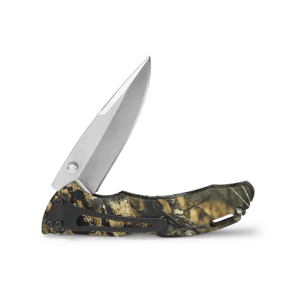 Buck 285 Bantam BLW Folding 3-1/8" Plain Satin Blade, Mossy Oak Country Camo Handles - 10610