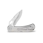 Buck 722 SpitFire Folding Knife 3.25" Satin Plain Blade, Gray Anodized Aluminum Handles - 7449