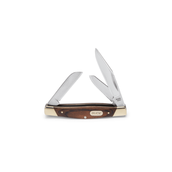 Buck 373 Trio Folding Knife 2-1/2" Triple Blade, Woodgrain Handles with Nickel Silver Bolsters - 5720