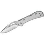 Buck 726 Mini SpitFire Folding Knife 2-3/4" Plain Blade, Gray Aluminum Handles - 7800