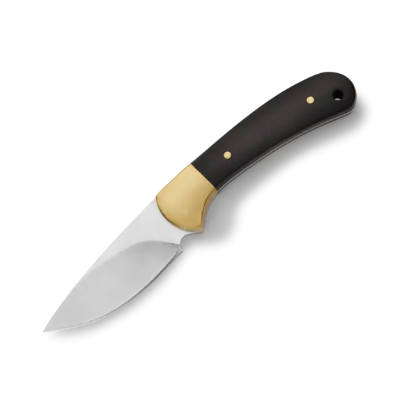 Buck 113 Ranger Skinner Knife Genuine Ebony Handle with Brass Bolster and Lanyard Hole