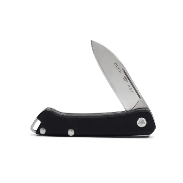 Buck 250 Saunter Drop Point Knife, 2-3/4" Blade Black Canvas Micarta Handle - 13476