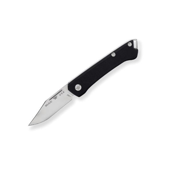 Buck 250 Saunter Clip Pocket Knife, 2-3/8" Blade Black Canvas Micarta Handle - 13475