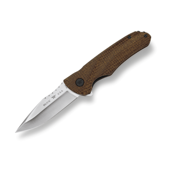 Buck 841 Sprint Pro Knife, 3-1/8" S30V Steel, Drop Point Blade Burlap Micarta Handle - 13435