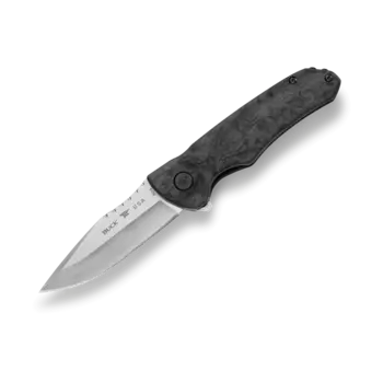 Buck 841 Sprint Pro Knife, 3-1/8" S30V Steel, Drop Point Blade Marbled Carbon Fiber Handle - 13436