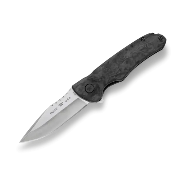 Buck 841 Sprint Pro Knife, 3-1/8" S30V Steel, Drop Point Blade Marbled Carbon Fiber Handle - 13436