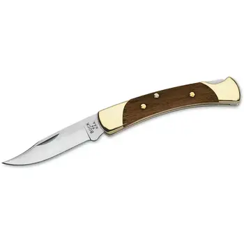 Buck "The 55" Folding Pocket Knife 2.375" 420HC Stainless Steel Clip Point Blade Ebony Wood Handle