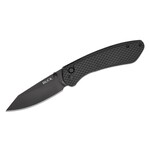 Buck 744 Sovereign Button Lock Folding Knife 3.225" Black TiNi Modified Clip Point Blade, Carbon Fiber Handles - 13812