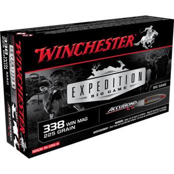 Winchester Win Ammo S338CT Expedition Big Game 338 Win Mag 225 gr Winchester AccuBond CT 20 Per Box 10 Cs