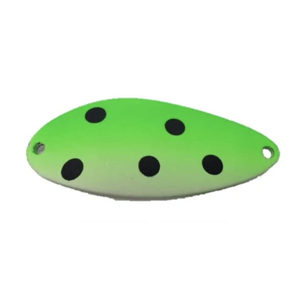 Acme Little Cleo Glow Spoon 2/5oz Green & Black Dots