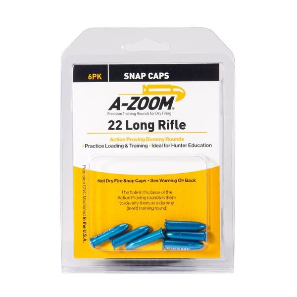 A-Zoom Snap Caps 22 LR Proving Dummy Rounds 6/Pk