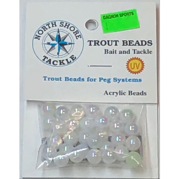 North Shore North Shore Tackle Acrylic Beads 8mm Pearl White