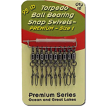 Torpedo Premium Ball Bearing Snap Swivel Size 1 95lb. 10-pk