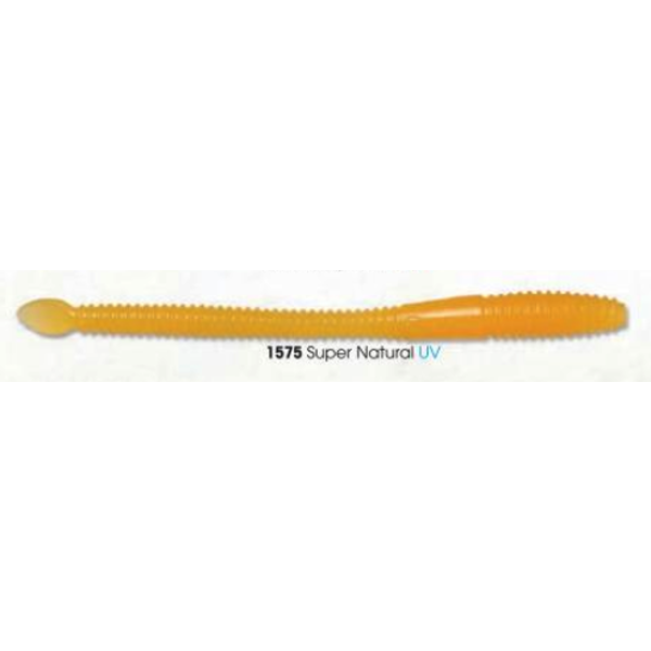 Luhr Jensen Steelhead SpadeTail Worm 4.5" UV Super Natural 12-pk