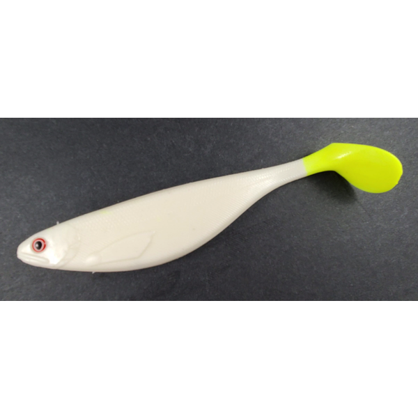 The Perfect Jig The Perfect Jig Mag Shad 6" White Chartreuse Tip 2-pk