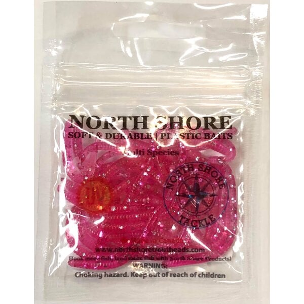 North Shore North Shore Tackle Trout Worm's 2" Ruby Sparkle