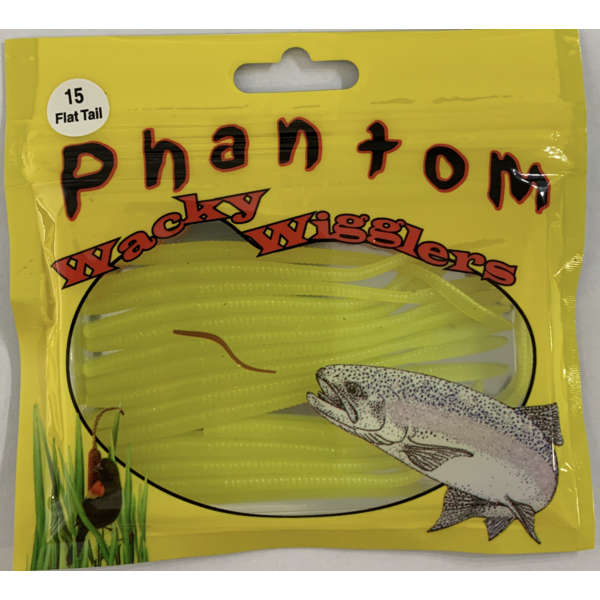 Phantom Phantom Wacky Wigglers. Flat Tail Chartreuse