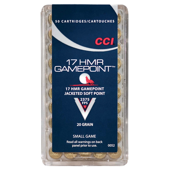 CCI 17 HMR Gamepoint Jacketed Soft Point 20gr 2375fps