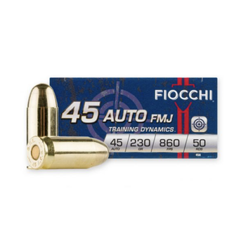 Fiocchi Range Dynamics 45 ACP 230 gr Full Metal Jacket 50 Per Box