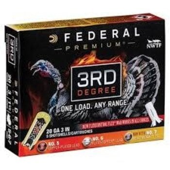 Federal 3rd Degree 20 Gauge Ammunition 5 Rounds 3" #5/6/7 Mixed Pellet Three Stage Payload 1-7/16 Ounce 1100fps
