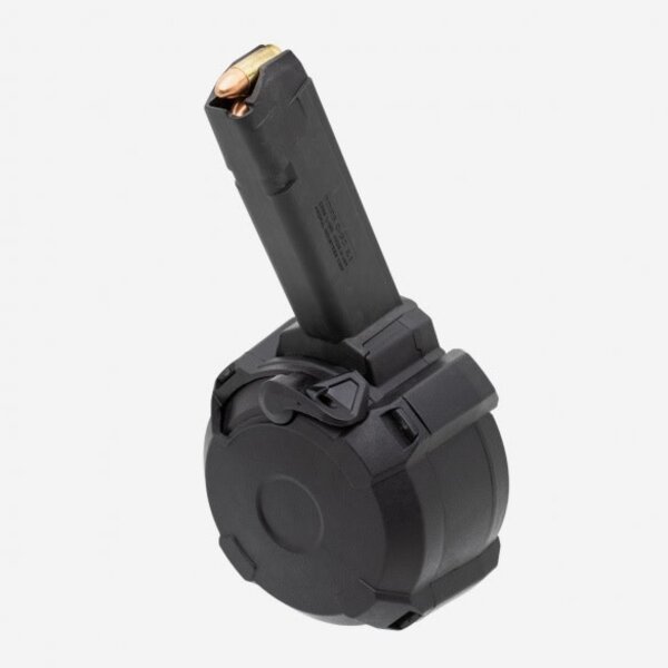 Magpul MAG1033BLK PMAG GL9 50rd Drum 9mm Luger Compatible wGlock Black Polymer
