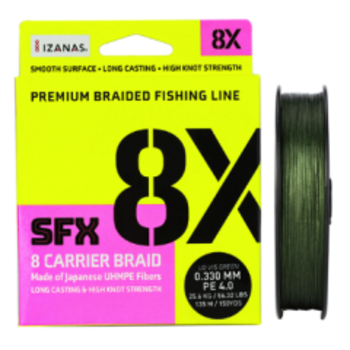 Sufix SFX 8 Carrier X8 Braid. 15lb Lo-Vis Green 150yds - Reg. $15.99