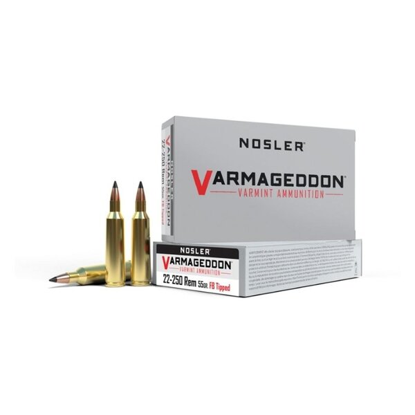 Nosler 65155 Varmageddon Rifle Ammo 22-250 REM, FB Tipped, 55 Grains