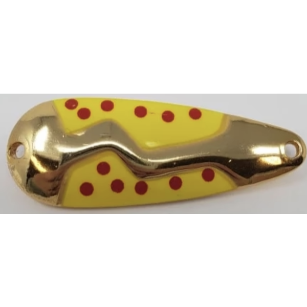 Acme Kamlooper Spoon 3/8oz Yellow Red Dot Gold
