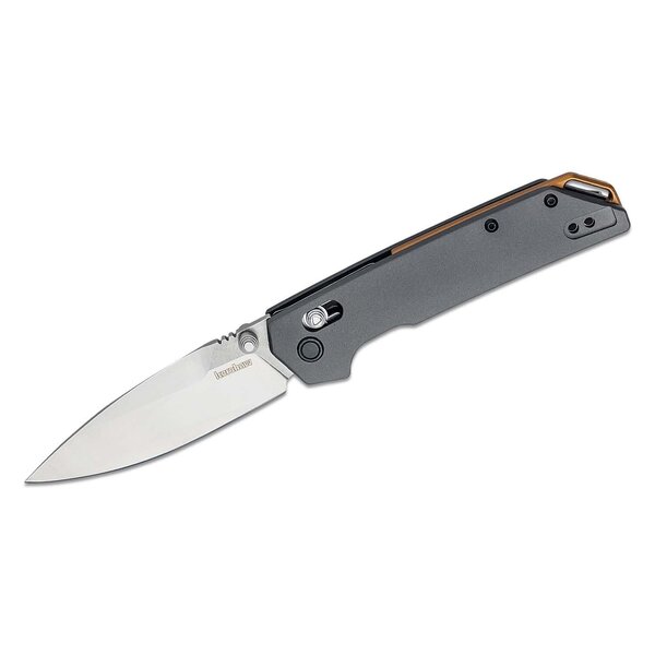Kershaw Iridium Full Size 3.40 Folding Spear Point Plain SatinStonewashed D2 Steel Blade Gray Anodized Aluminum Handle Includes Pocket Clip
