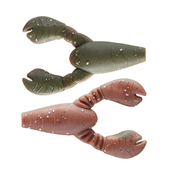 Great Lakes Finesse Snack Craw 2.1" Green Pumpkin Orange Belly Floating 6-pk