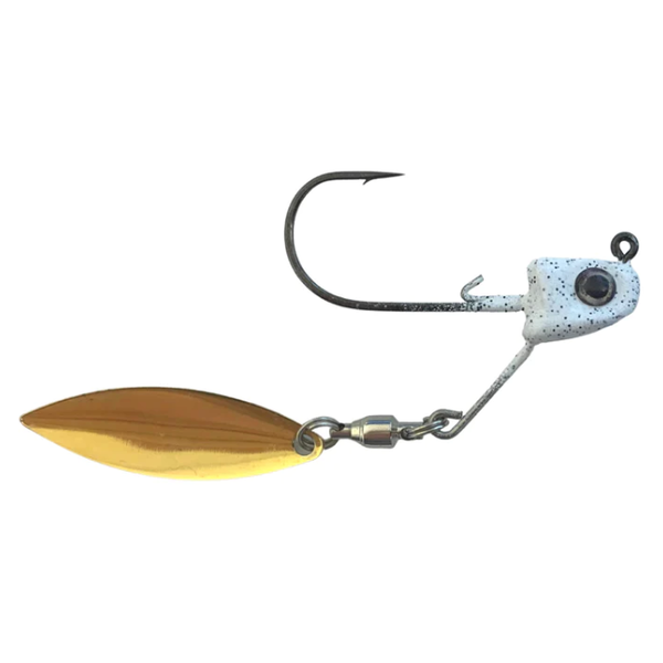Great Lakes Finesse Sneaky Spin White Shad 3/8oz Gold Blade 1-pk - Gagnon  Sporting Goods