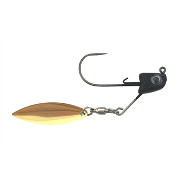 Great Lakes Finesse Sneaky Spin Matte Black 3/8oz Gold Blade 1-pk