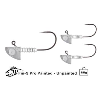 Lunker City Fin-S Pro 2/0 3/8oz Unpainted 3-pk