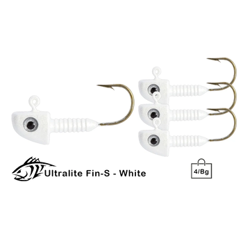 Lunker City Ultralite Fin-S White 1/32oz 4-pk