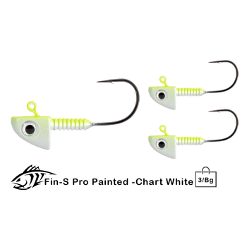 Lunker City Fin-S Pro 2/0 3/8oz Chartreuse/White 3-pk