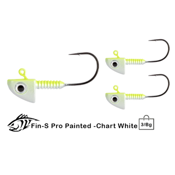 Lunker City Fin-S Pro 2/0 1/4oz Chartreuse/White 3-pk