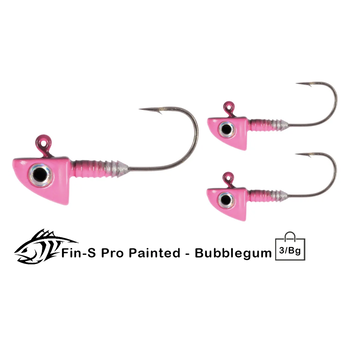 Lunker City Fin-S Pro 2/0 1/4oz Bubblegum 3-pk