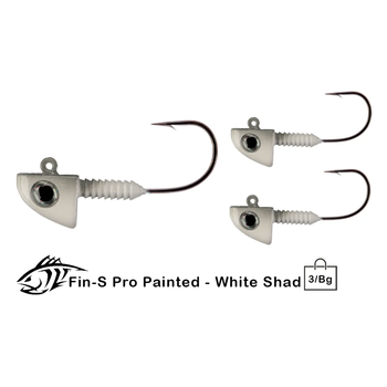 Lunker City Fin-S Pro 2/0 1/4oz White Shad 3-pk