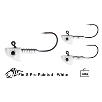 Lunker City Fin-S Pro 2/0 1/4oz White 3-pk