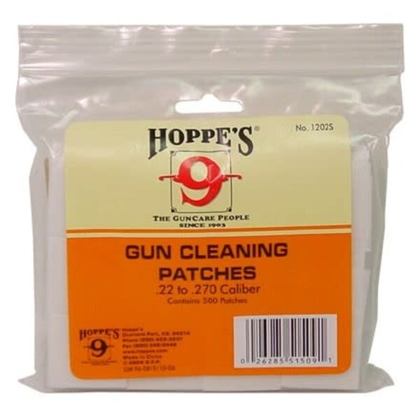 Hoppe's Cleaning Patches .22 to .270 Caliber, Bulk 500 Pack #1202s